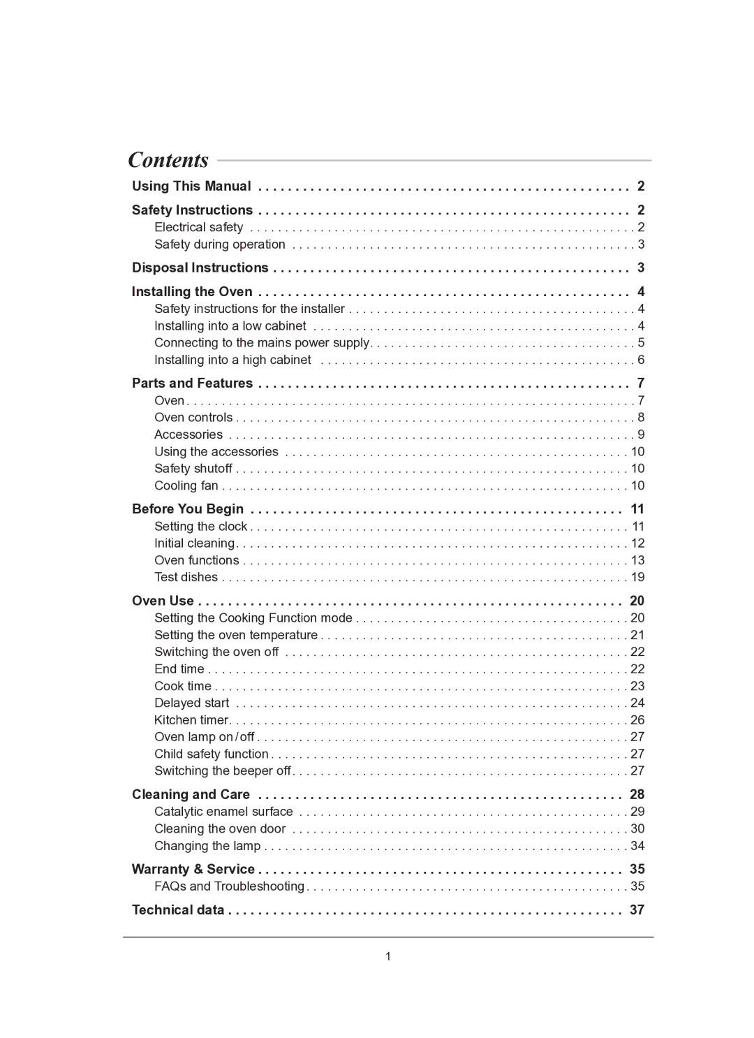 Samsung BF64CBST/XEH manual Contents 