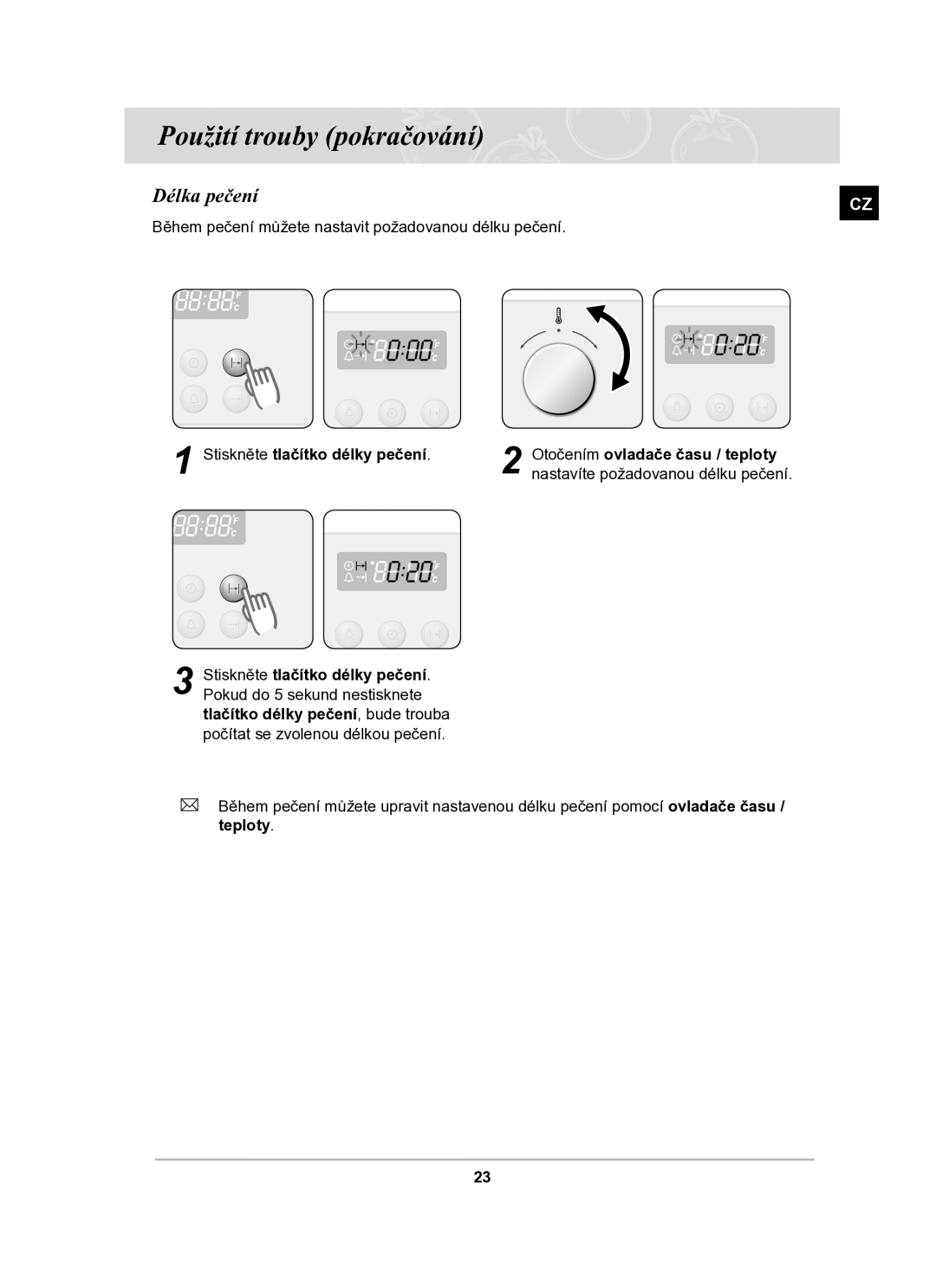 Samsung BF64CBST/XEH manual Délka pečení 