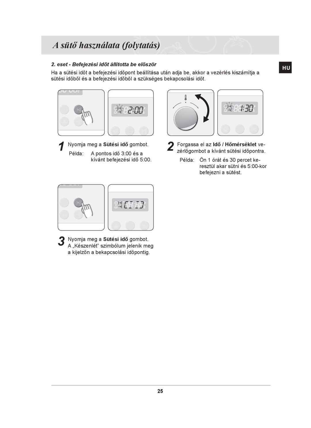 Samsung BF64CBST/XEH manual Eset Befejezési időt állította be először 