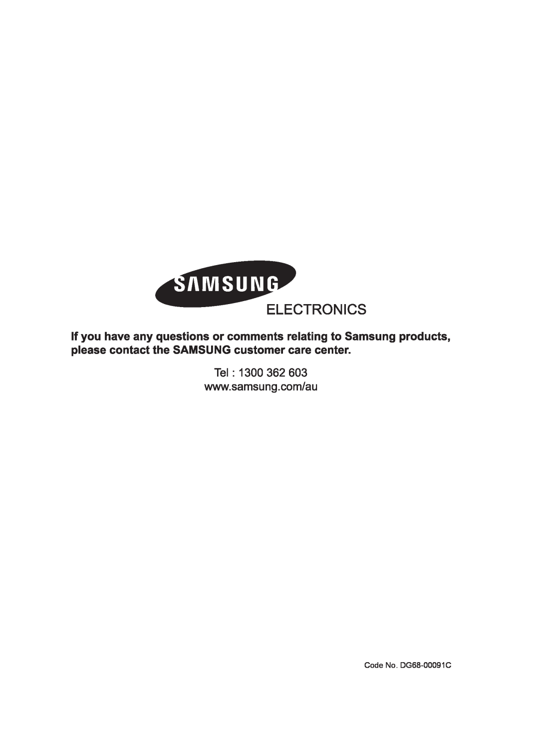 Samsung BF64CCBB, BF64CCBST owner manual Code No. DG68-00091C 