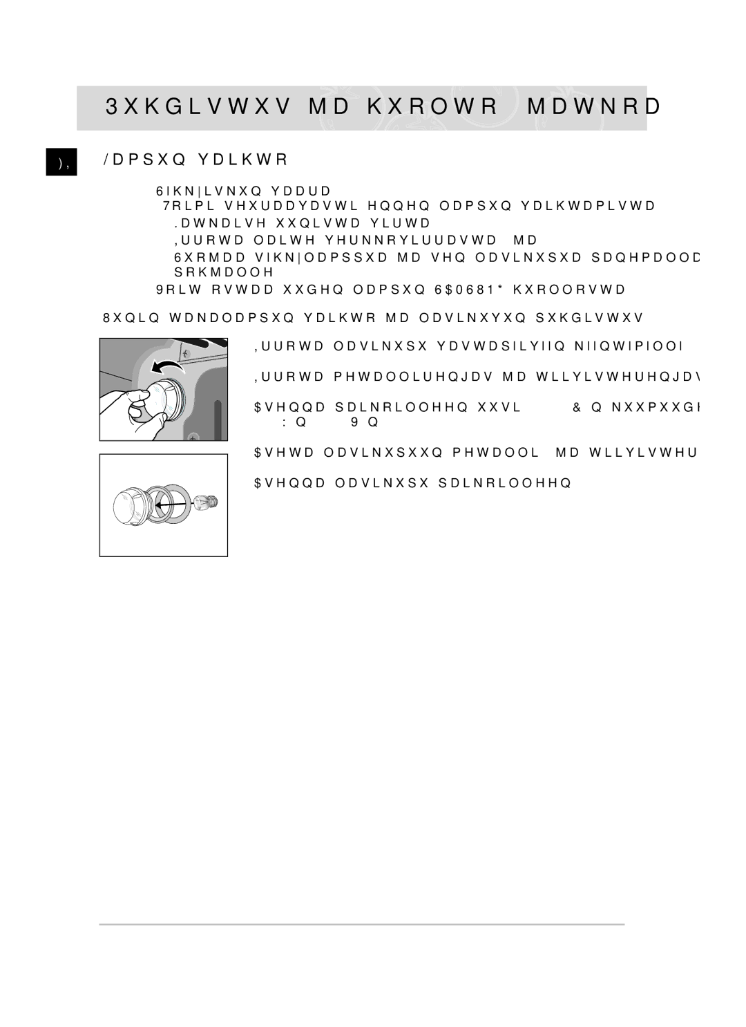 Samsung BF64CCBST/XSA, BF64CCBST/XEE, BF64CCBB/XEE manual Lampun vaihto, Sähköiskun vaara 