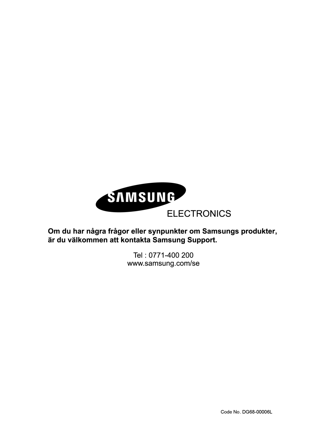 Samsung BF64CCBST/XEE, BF64CCBB/XEE, BF64CCBST/XSA manual Code No. DG68-00006L 