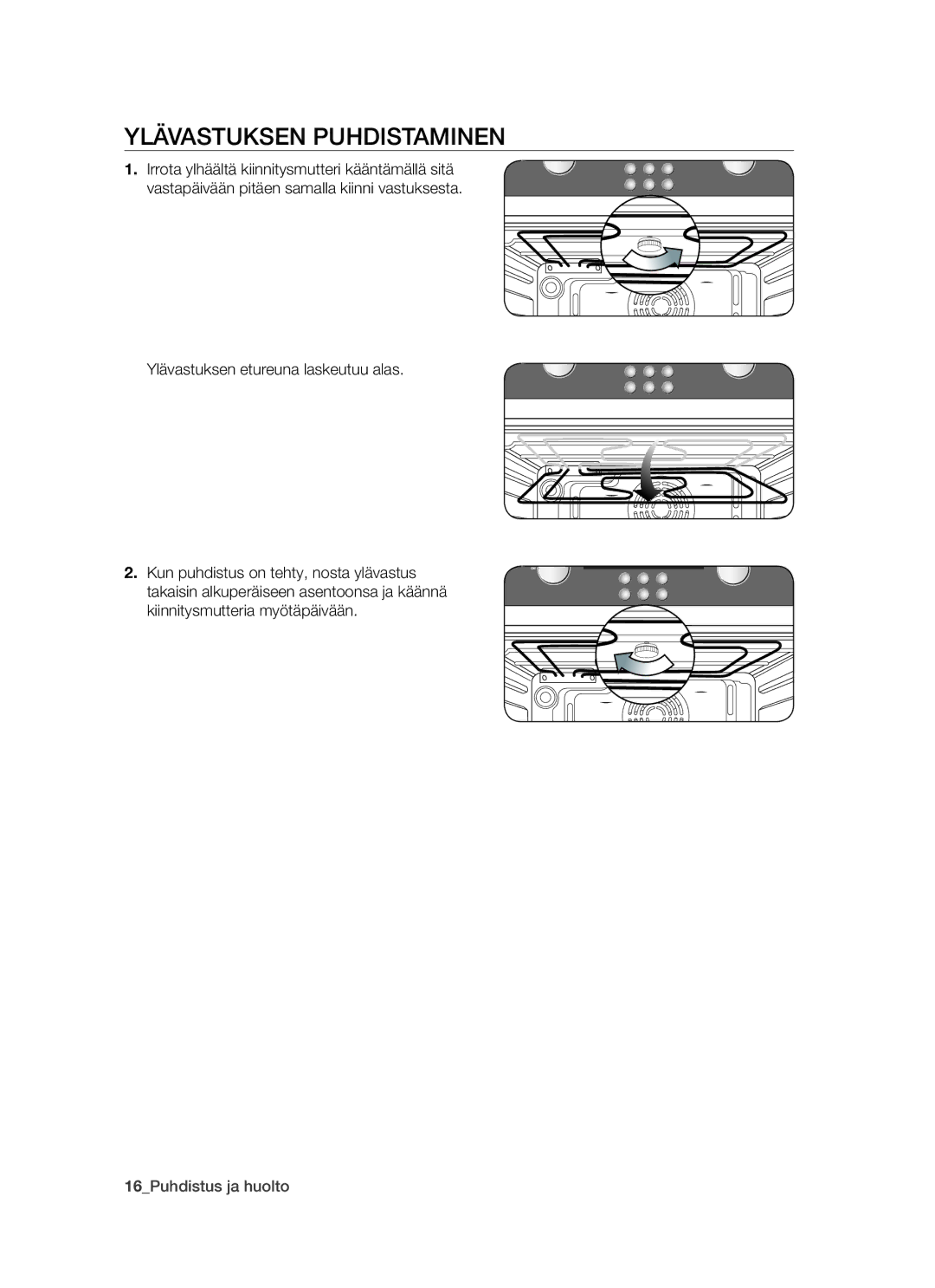 Samsung BF64CCBW/XEE manual Ylävastuksen puhdistaminen 