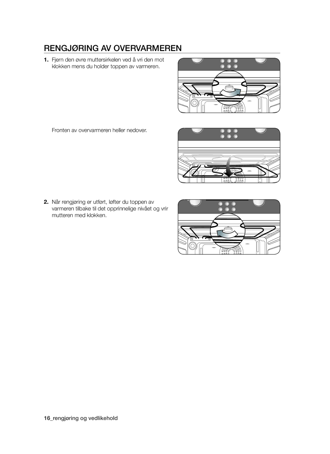 Samsung BF64CCBW/XEE manual Rengjøring av overvarmeren 