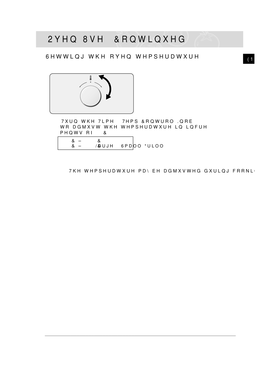 Samsung BF64CCST/SLI manual Oven Use, Setting the oven temperature 