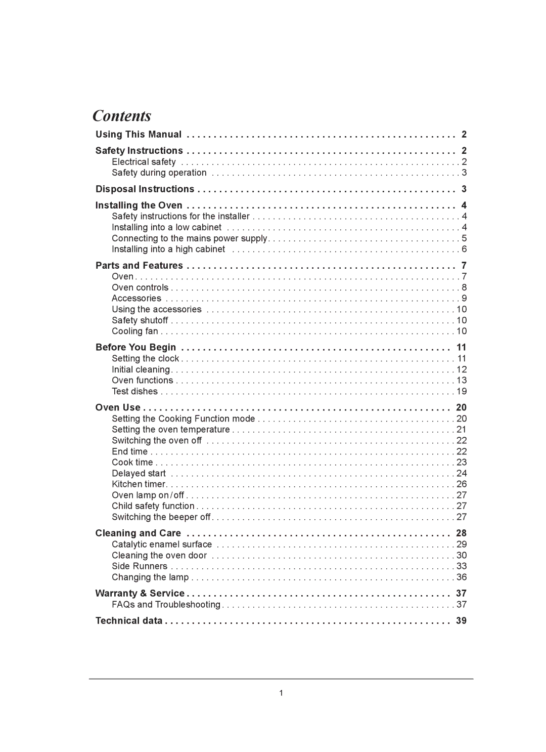 Samsung BF64CCST/SLI manual Contents 