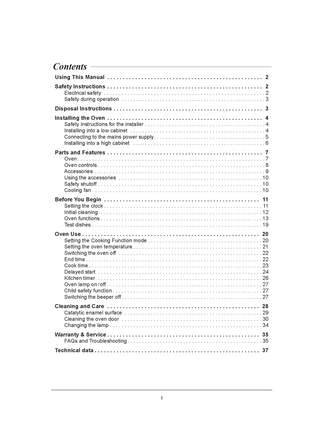 Samsung BF64FCB/BOL manual Contents 