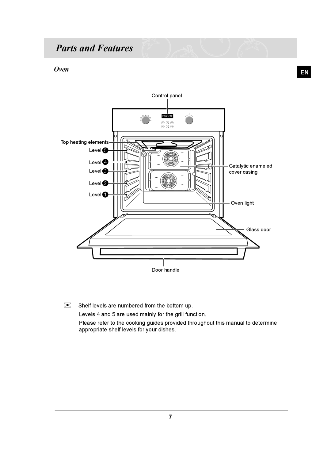 Samsung BF64FCB/BOL manual Parts and Features, Oven 