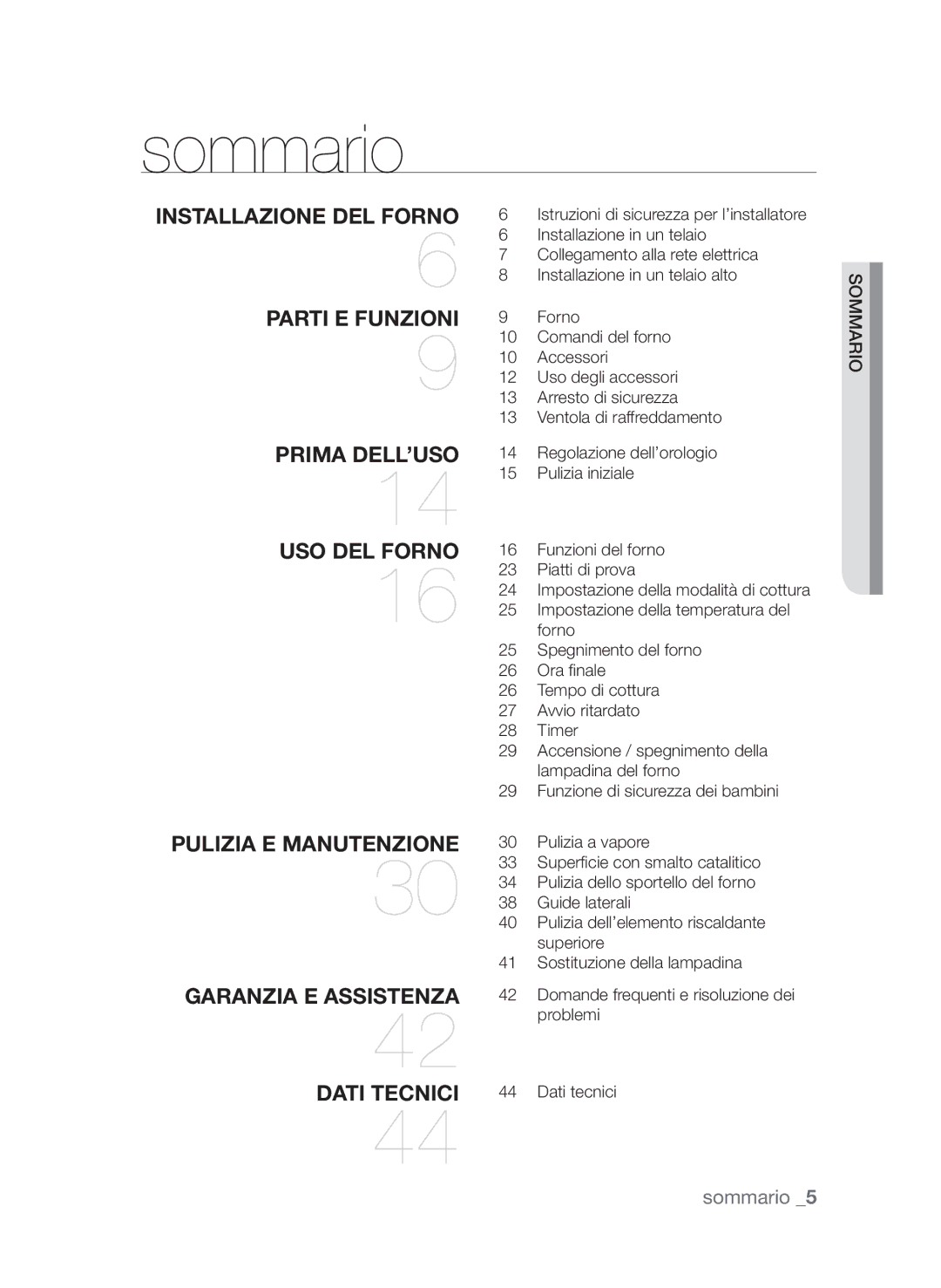 Samsung BF66CDSTL/XET manual Sommario 