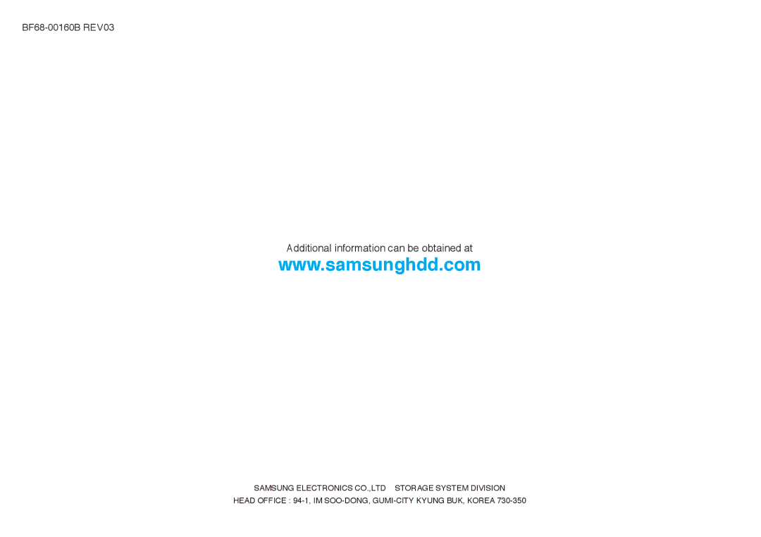 Samsung BF68-00160B manual Additional information can be obtained at 