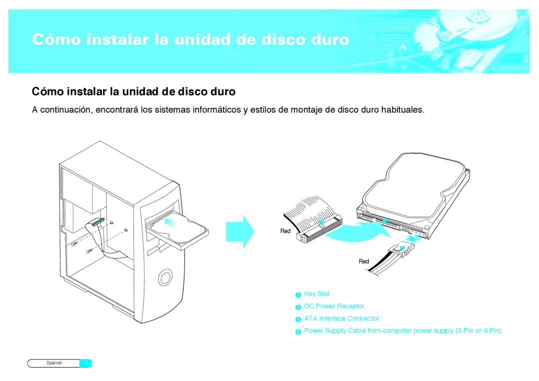 Samsung BF68-00160B manual Cómo instalar la unidad de disco duro 