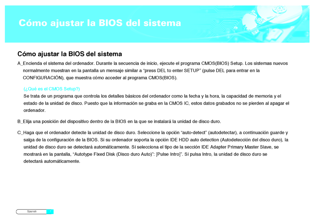 Samsung BF68-00160B manual Cómo ajustar la Bios del sistema, ¿Qué es el Cmos Setup? 