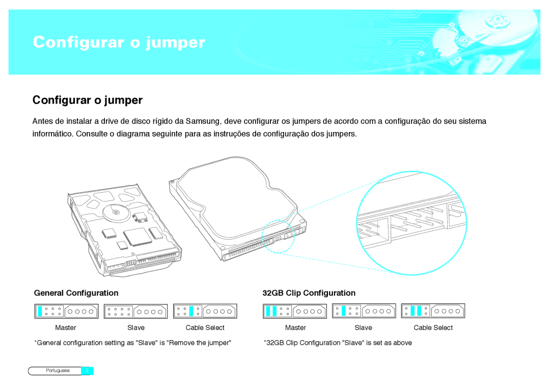 Samsung BF68-00160B manual Configurar o jumper 