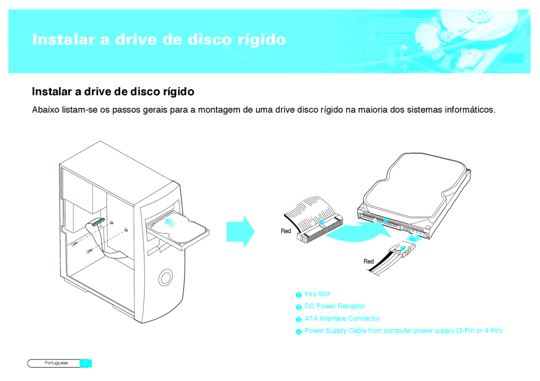 Samsung BF68-00160B manual Instalar a drive de disco rígido 