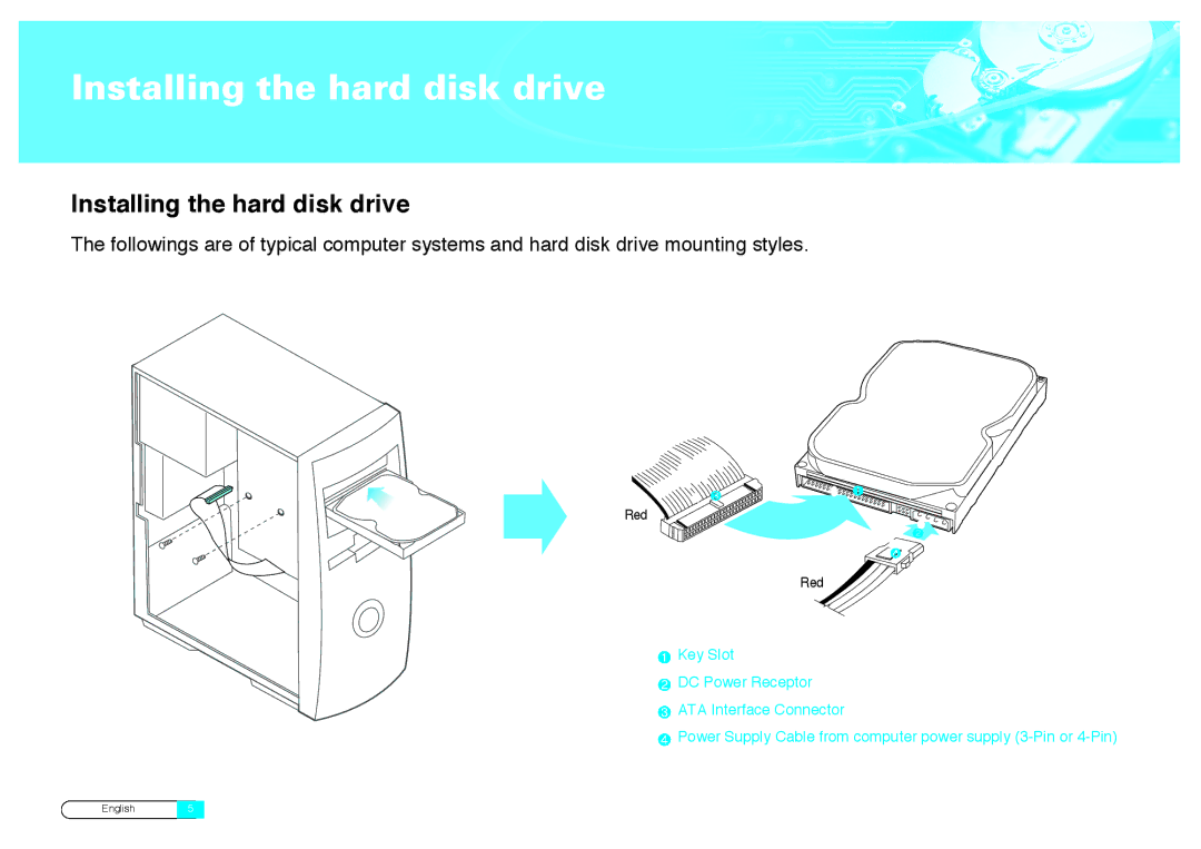 Samsung BF68-00160B manual Installing the hard disk drive 