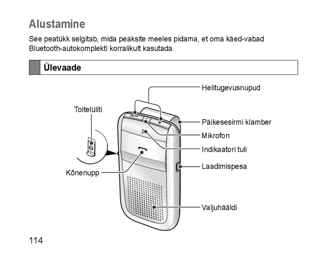 Samsung BHF1000VBECSEB, BHF1000VBECSER manual Alustamine, Ülevaade, 114 