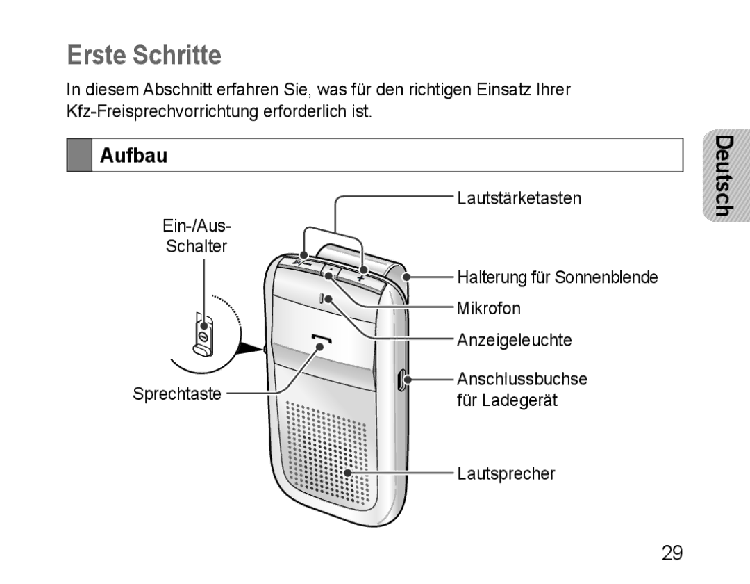 Samsung BHF1000VBECEUR, BHF1000VBECXEF, BHF1000VBECXET, BHF1000VMECFOP, BHF1000VBECFOP, BHF1000VBECXSG Erste Schritte, Aufbau 