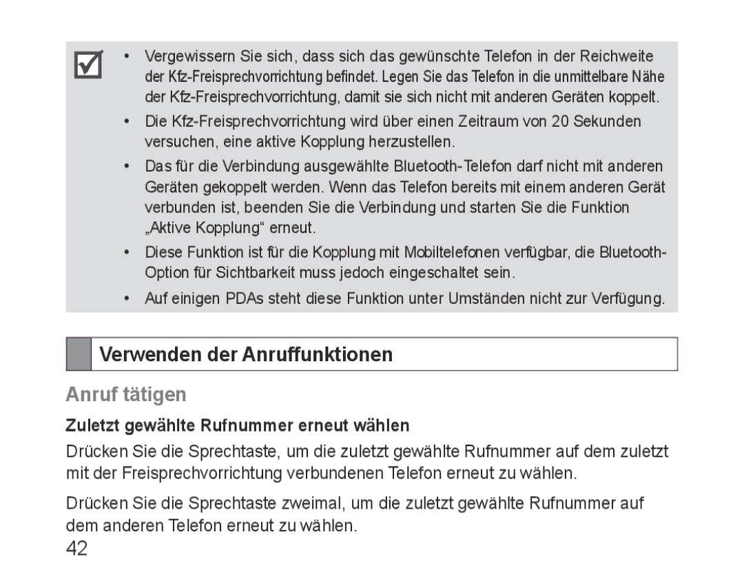 Samsung BHF1000VBECXEF manual Verwenden der Anruffunktionen, Anruf tätigen, Zuletzt gewählte Rufnummer erneut wählen 