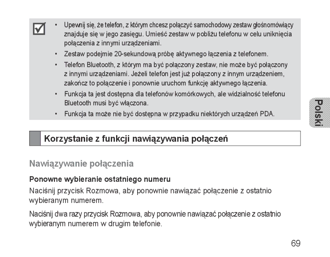 Samsung BHF1000VBEGJED, BHF1000VBECXEF, BHF1000VBECXET Korzystanie z funkcji nawiązywania połączeń, Nawiązywanie połączenia 