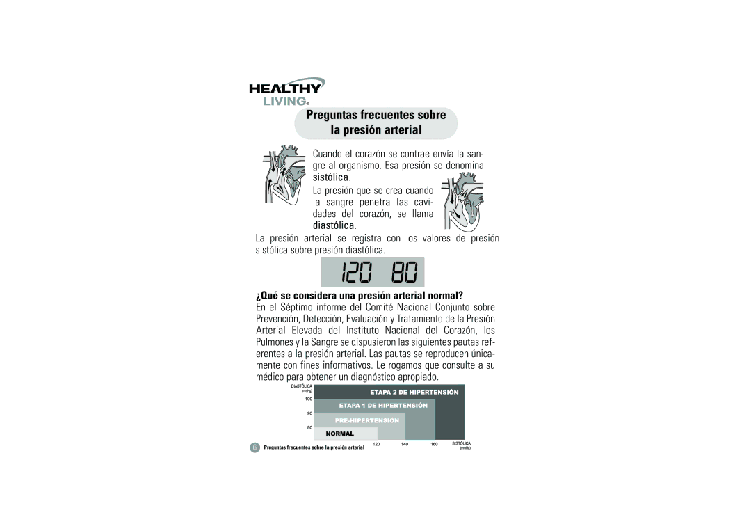 Samsung BHM-1008 owner manual Sistólica, ¿Qué se considera una presión arterial normal? 