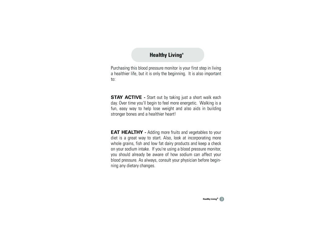 Samsung BHM-1008 owner manual Healthy Living 