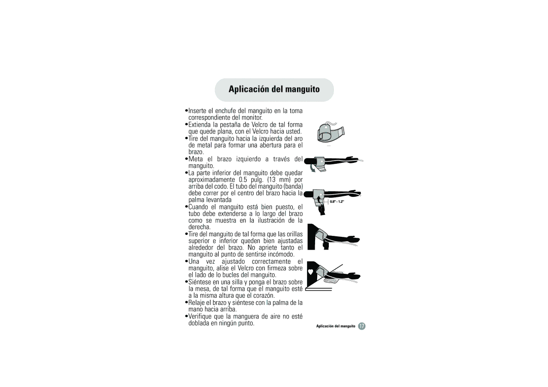 Samsung BHM-1008 owner manual Aplicación del manguito 