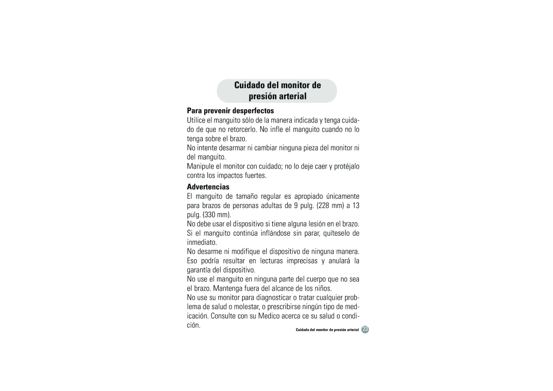 Samsung BHM-1008 owner manual Para prevenir desperfectos, Advertencias 