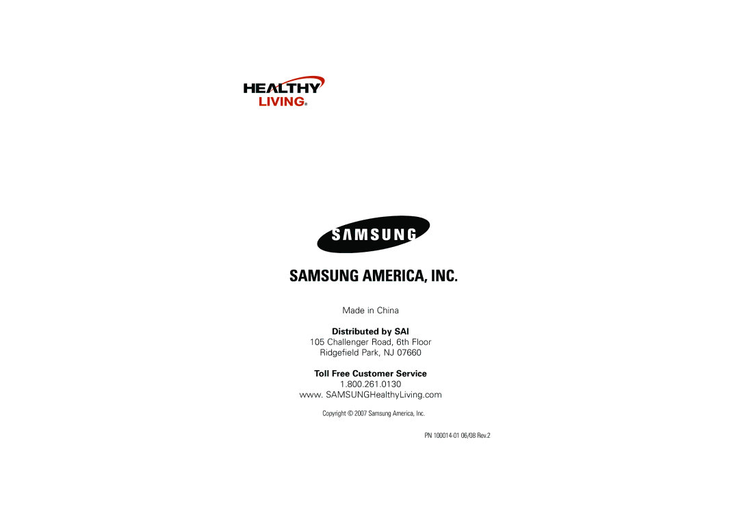 Samsung BHM-1008 owner manual Distributed by SAI 