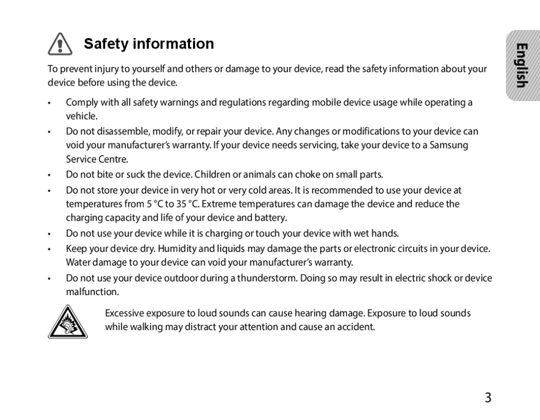 Samsung BHM1000UBECJED, BHM1000JBEGJED, BHM1000BBBCAFR, BHM1000JWEGJED, BHM1000EBECXSG, BHM1000JBECJED manual Safety information 