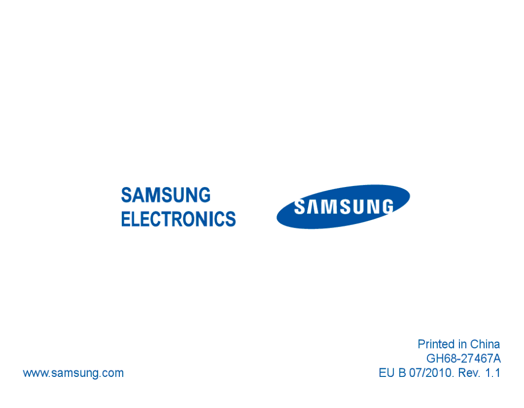 Samsung BHM1000JWEGJED, BHM1000JBEGJED, BHM1000BBBCAFR, BHM1000EBECXSG, BHM1000JBECJED, BHM1000UBECJED manual GH68-27467A 