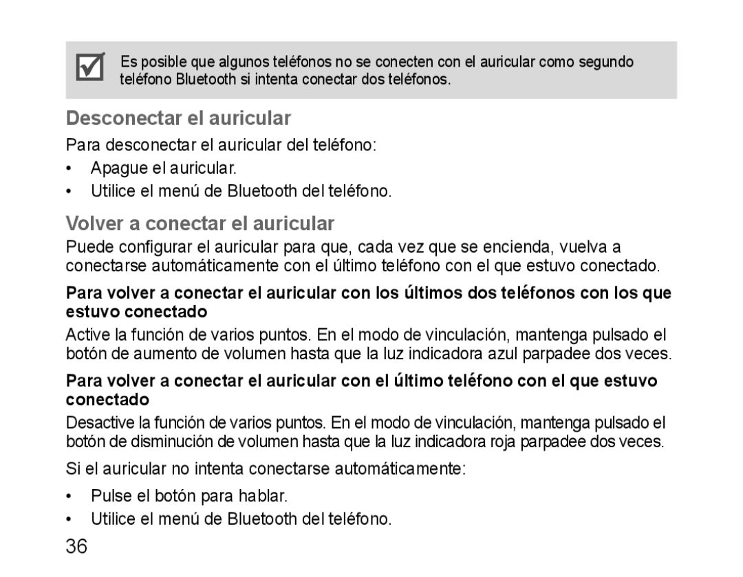 Samsung BHM1100NBEGXEE, BHM1100EBEGXEF, BHM1100NBEGXET manual Desconectar el auricular, Volver a conectar el auricular 