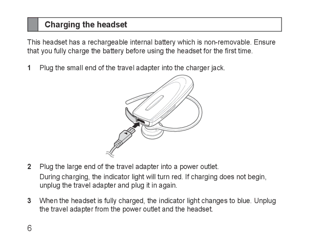 Samsung BHM1100NBEGXEE, BHM1100EBEGXEF, BHM1100NBEGXET, BHM1100EBEGXET, BHM1100EBEGFOP, BHM1100EBEGCRO Charging the headset 