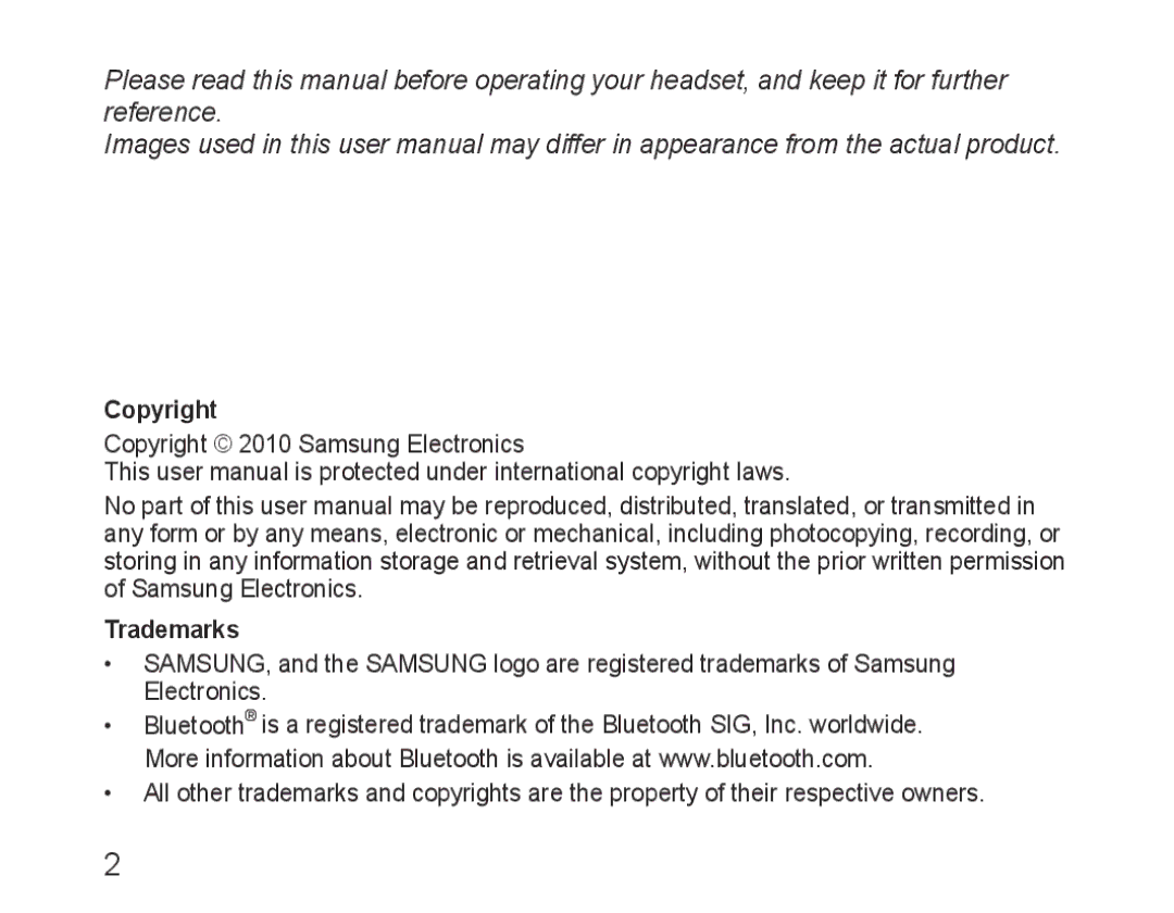 Samsung BHM1100EBEGCRO, BHM1100EBEGXEF, BHM1100NBEGXET, BHM1100EBEGXET, BHM1100EBEGFOP, BHM1100EBEGXEH manual Copyright 