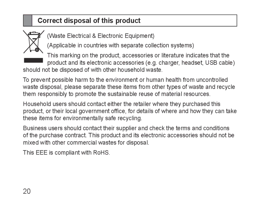 Samsung BHM1100EBEGATO, BHM1100EBEGXEF, BHM1100NBEGXET, BHM1100EBEGXET, BHM1100EBEGFOP manual Correct disposal of this product 