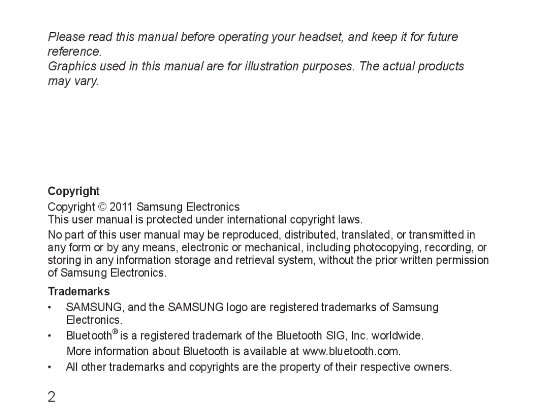 Samsung BHM1100EBEGCRO, BHM1100EBEGXEF, BHM1100NBEGXET, BHM1100EBEGXET, BHM1100EBEGFOP, BHM1100EBEGXEH manual Copyright 