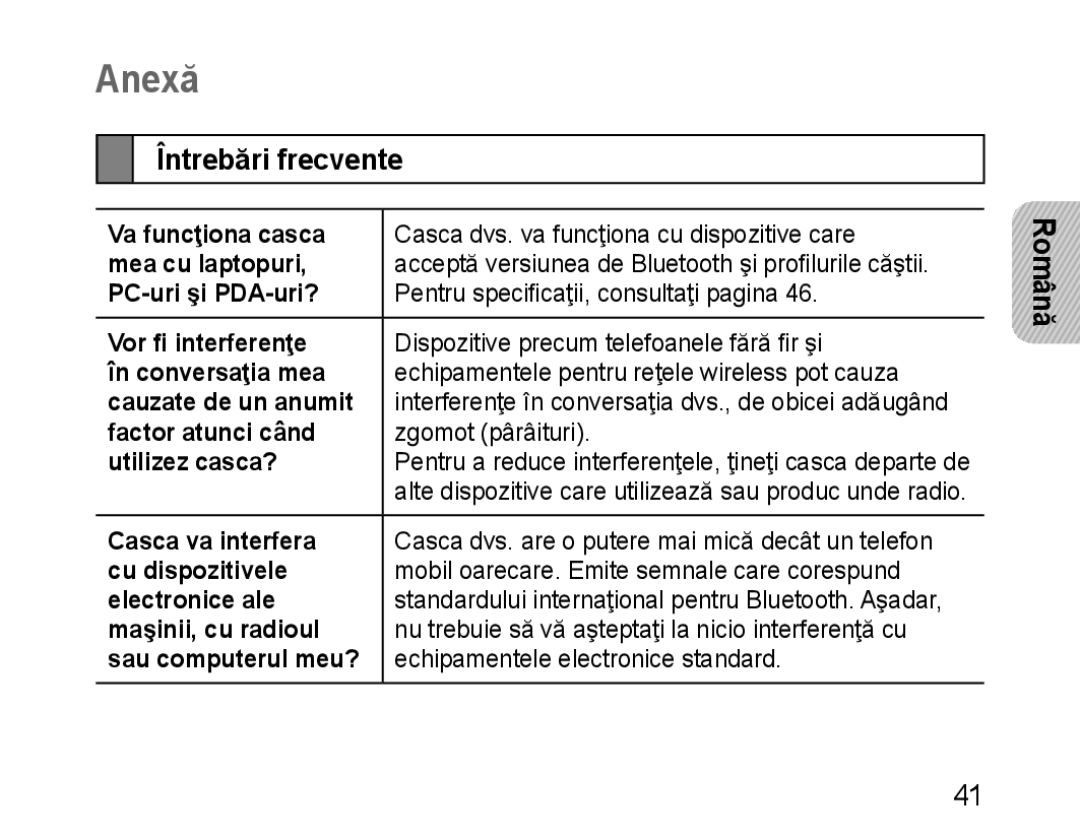 Samsung BHM1100NBEGHAT, BHM1100EBEGXEF, BHM1100NBEGXET, BHM1100EBEGXET, BHM1100EBEGFOP manual Anexă, Întrebări frecvente 