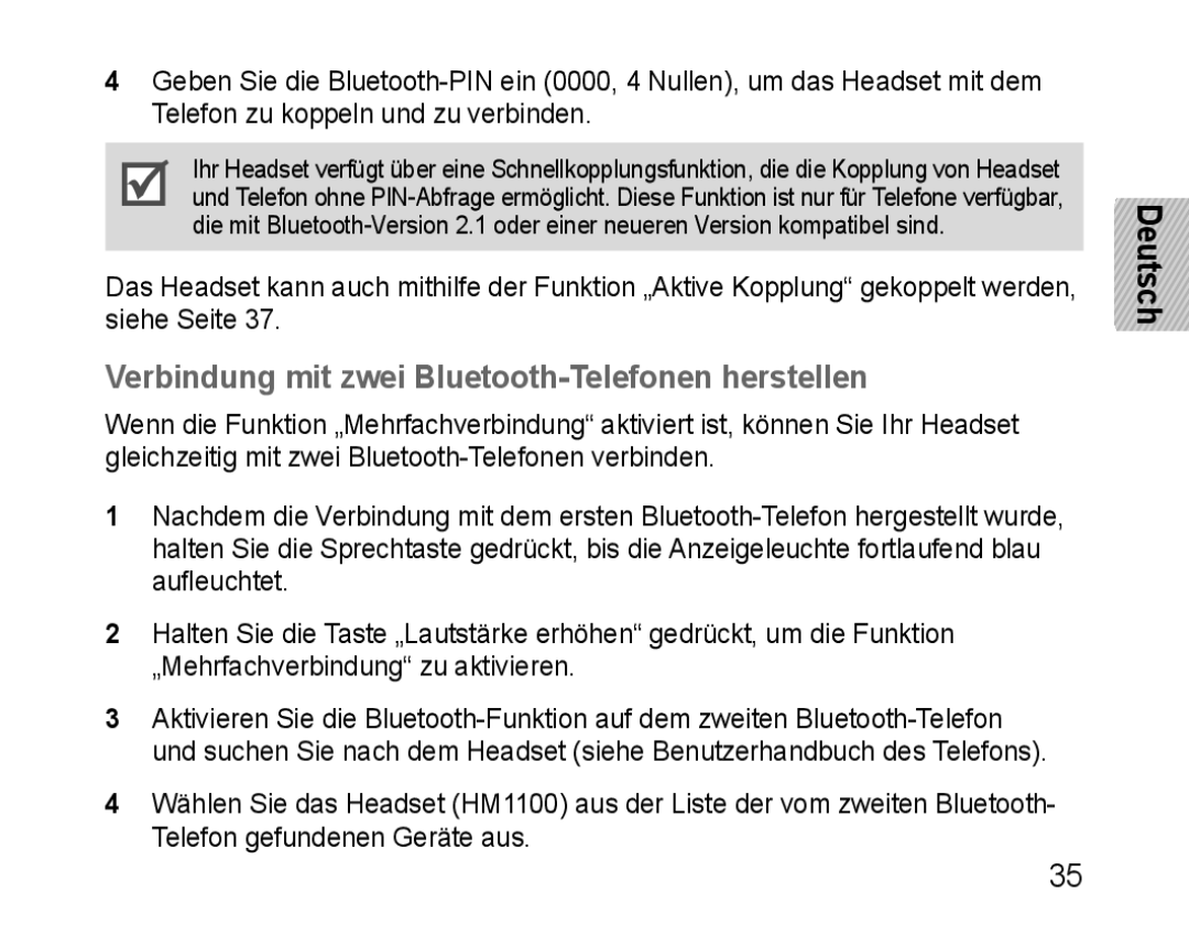 Samsung BHM1100EBEGATO, BHM1100EBEGXEF, BHM1100NBEGXET, BHM1100EBEGXET Verbindung mit zwei Bluetooth-Telefonen herstellen 