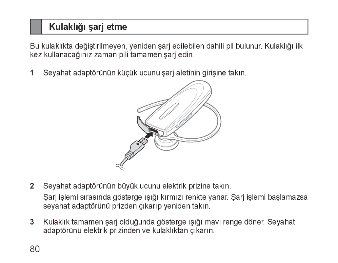 Samsung BHM1100EBEGATO, BHM1100EBEGXEF, BHM1100NBEGXET, BHM1100EBEGXET, BHM1100EBEGFOP, BHM1100EBEGCRO Kulaklığı şarj etme 