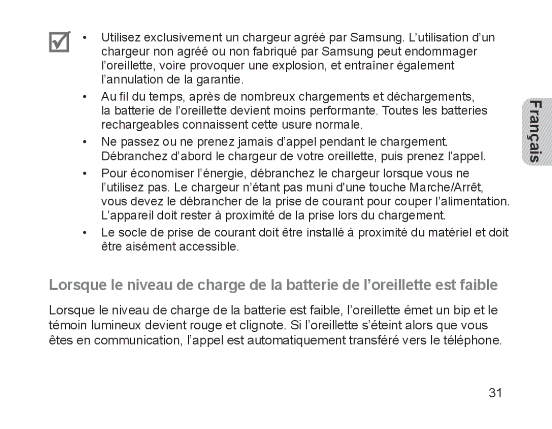 Samsung BHM1200EBEGHAT, BHM1200EBEGXEF, BHM1200EBEGXET, BHM1200EBEGXEH, BHM1200EBEGEUR, BHM1200EBEGXEB, BHM1200NBEBHAT Français 