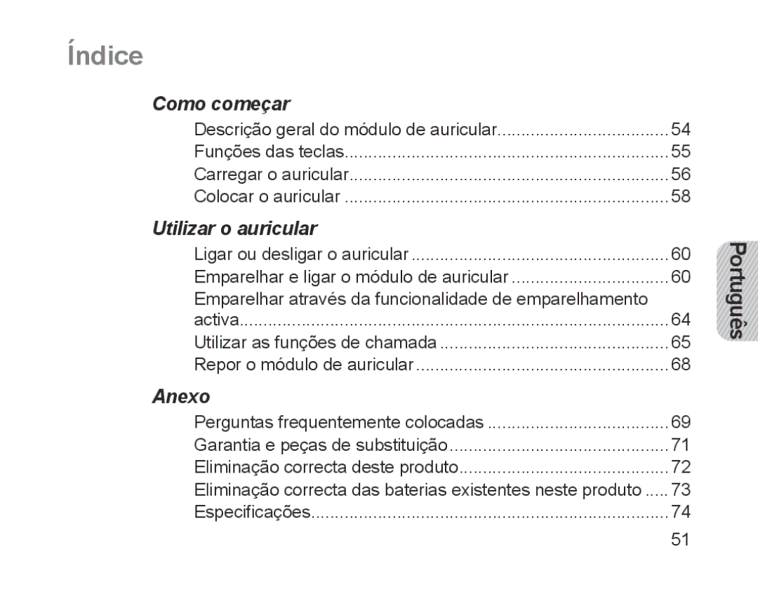 Samsung BHM1200EBRGSER, BHM1200EBEGXEF, BHM1200EBEGXET, BHM1200EBEGXEH, BHM1200EBEGEUR, BHM1200EBEGXEB Como começar, Português 