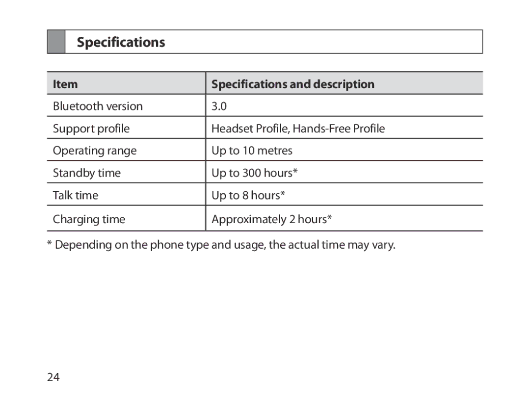 Samsung BHM1300EKEGXSG, BHM1300EKEGXEG, BHM1300EREGXEG, BHM1300EWEGXEG, BHM1300EBEGXEG Specifications and description 