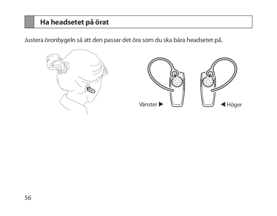 Samsung BHM1300EREGXEE, BHM1300EKEGXEG, BHM1300EREGXEG, BHM1300EWEGXEG, BHM1300EBEGXEG, BHM1300EWEGXSG Ha headsetet på örat 