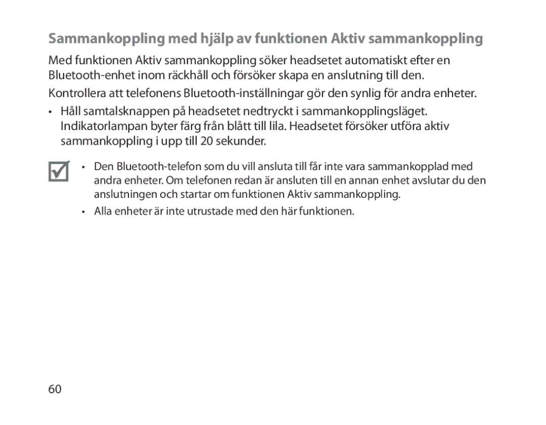 Samsung BHM1300EWEGXEG, BHM1300EKEGXEG, BHM1300EREGXEG manual Sammankoppling med hjälp av funktionen Aktiv sammankoppling 