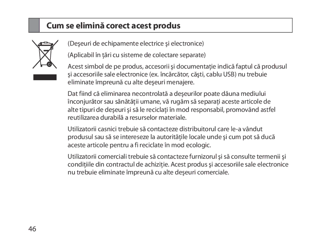 Samsung BHM1300UWEGKSA, BHM1300EKEGXEG, BHM1300EREGXEG, BHM1300EWEGXEG, BHM1300EBEGXEG Cum se elimină corect acest produs 