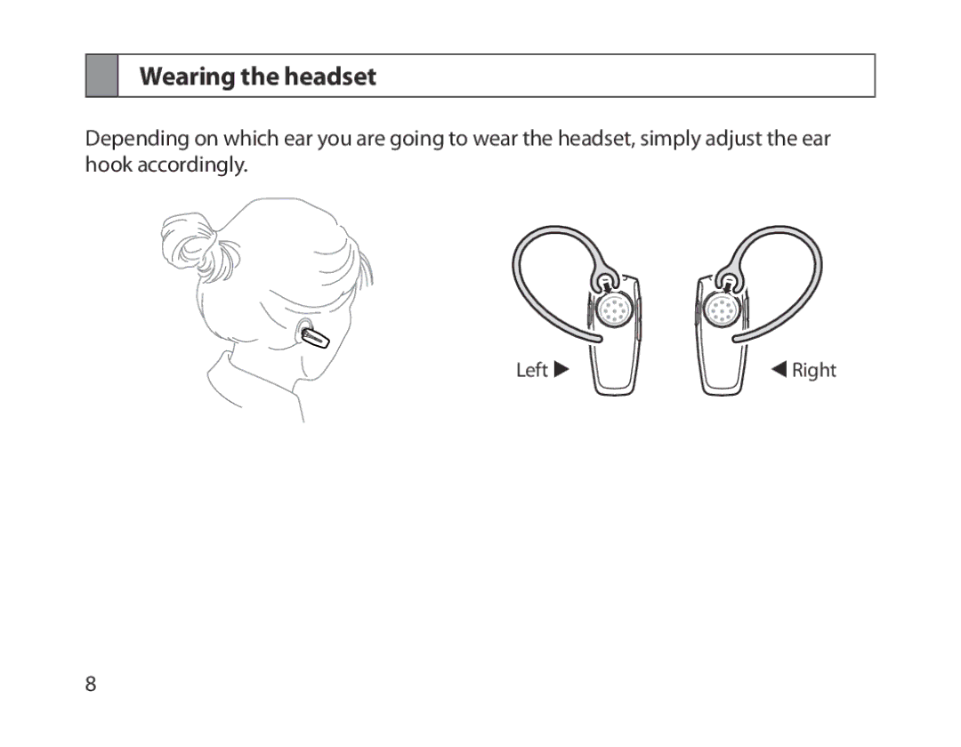 Samsung BHM1300EREGXSG, BHM1300EKEGXEG, BHM1300EREGXEG, BHM1300EWEGXEG, BHM1300EBEGXEG, BHM1300EWEGXSG Wearing the headset 