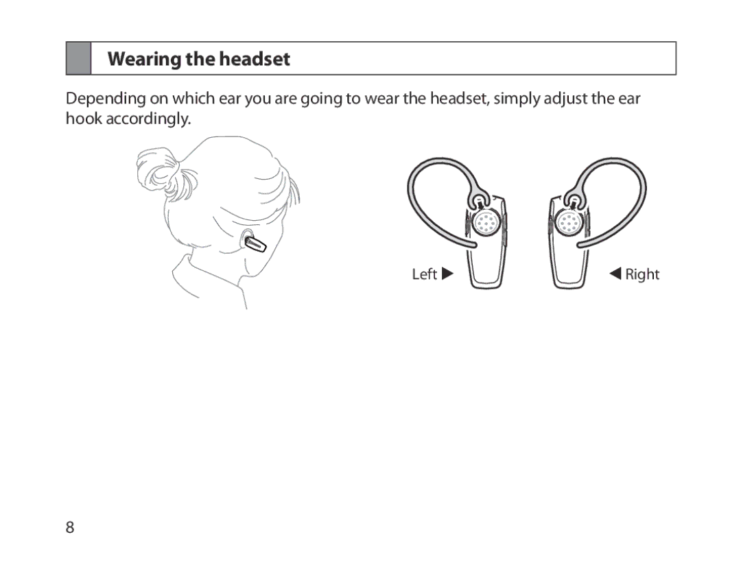 Samsung BHM1300EREGXSG, BHM1300EKEGXEG, BHM1300EREGXEG, BHM1300EWEGXEG, BHM1300EBEGXEG, BHM1300EWEGXSG Wearing the headset 