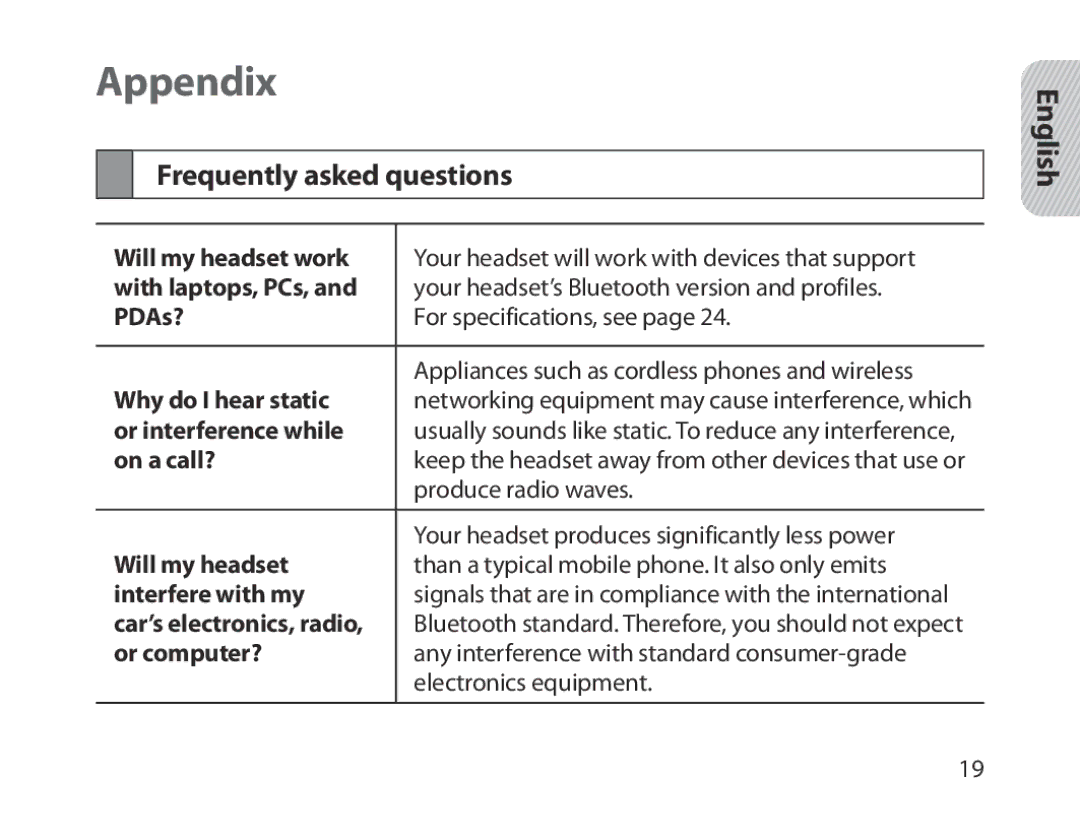 Samsung BHM1300EREGXEG, BHM1300EKEGXEG, BHM1300EWEGXEG, BHM1300EBEGXEG, BHM1300EWEGXSG Appendix, Frequently asked questions 