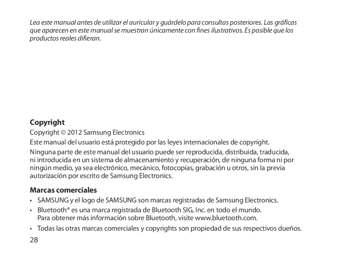 Samsung BHM1300EREGXSG, BHM1300EKEGXEG, BHM1300EREGXEG, BHM1300EWEGXEG, BHM1300EBEGXEG manual Copyright, Marcas comerciales 