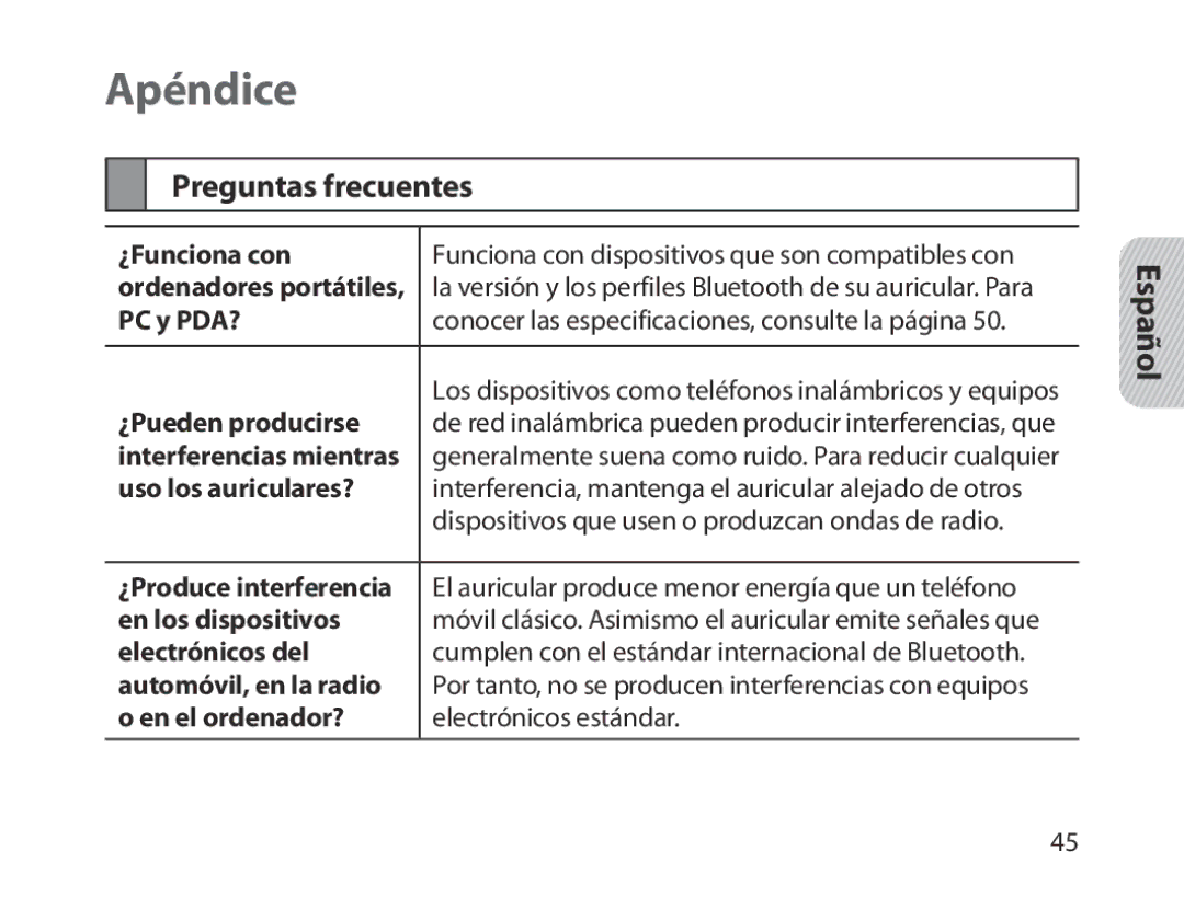 Samsung BHM1300EPEGXSG, BHM1300EKEGXEG, BHM1300EREGXEG, BHM1300EWEGXEG, BHM1300EBEGXEG manual Apéndice, Preguntas frecuentes 