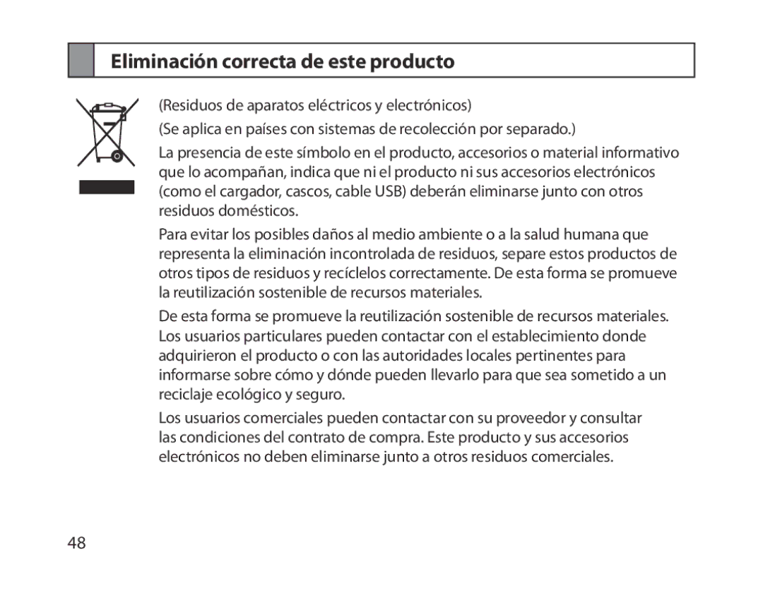 Samsung BHM1300EREGXSG, BHM1300EKEGXEG, BHM1300EREGXEG, BHM1300EWEGXEG, BHM1300EBEGXEG Eliminación correcta de este producto 